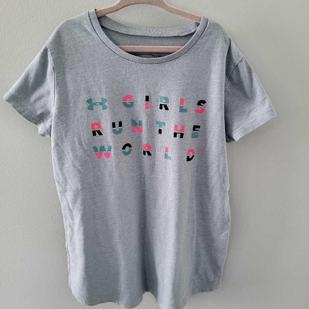 Girls run the world under Armour size lg tshirt